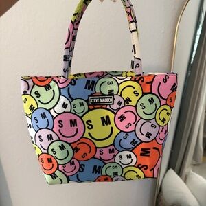 Steve Madden Multi-coloured smiley face lunch tote bag!